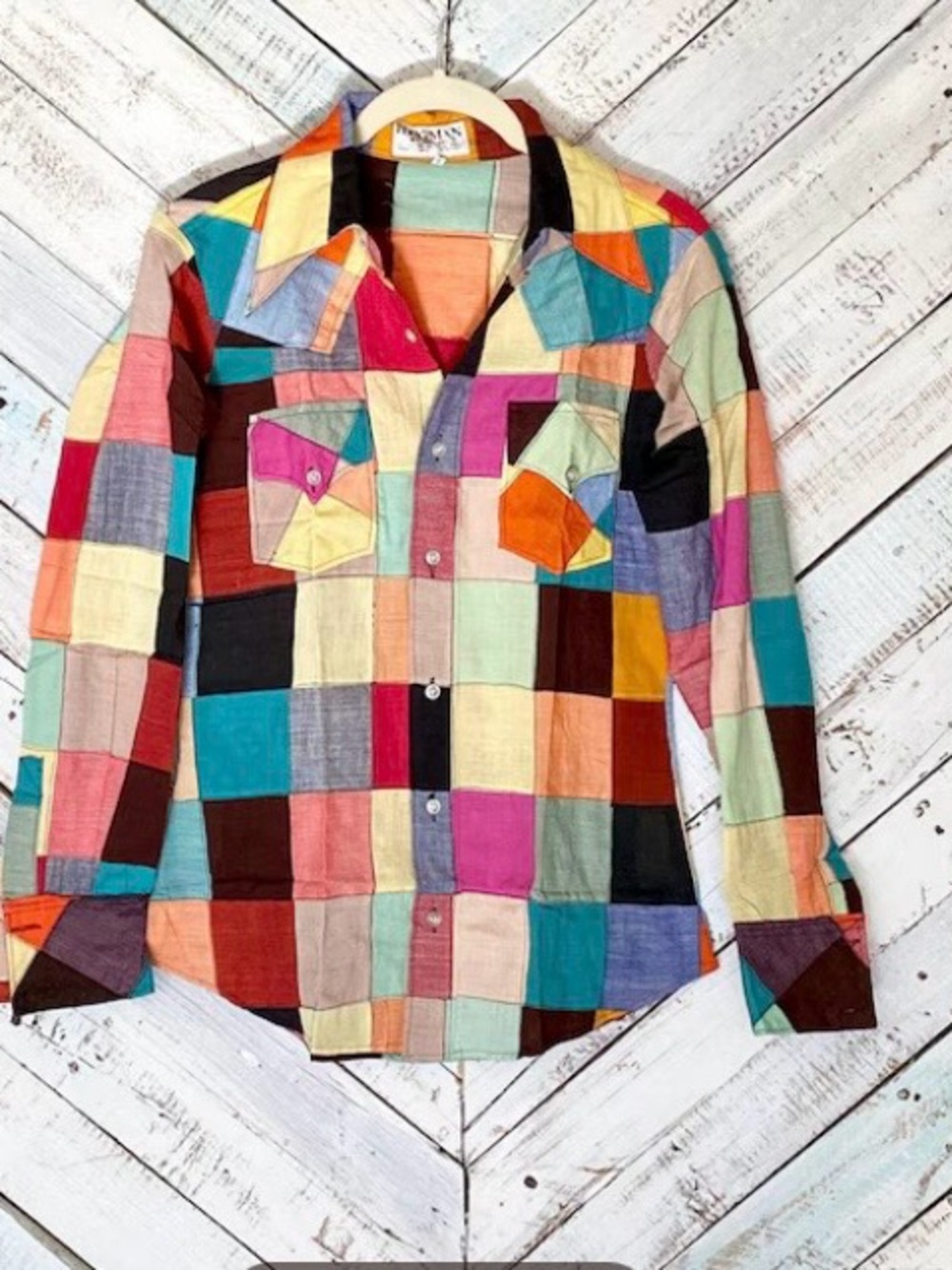 Tory Burch Patchwork Multi-Color Button-Down Shirt
